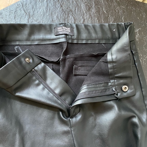 Zara Teen faux leather legging with button and zip - Picture 3 of 10